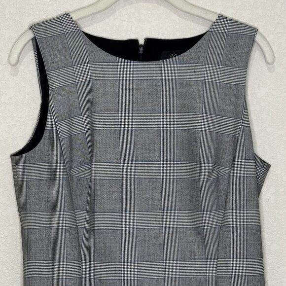 J Crew Dress Womens 8 Gray Plaid Sleeveless Sheath Business Career AC409 FA19 - Picture 4 of 12